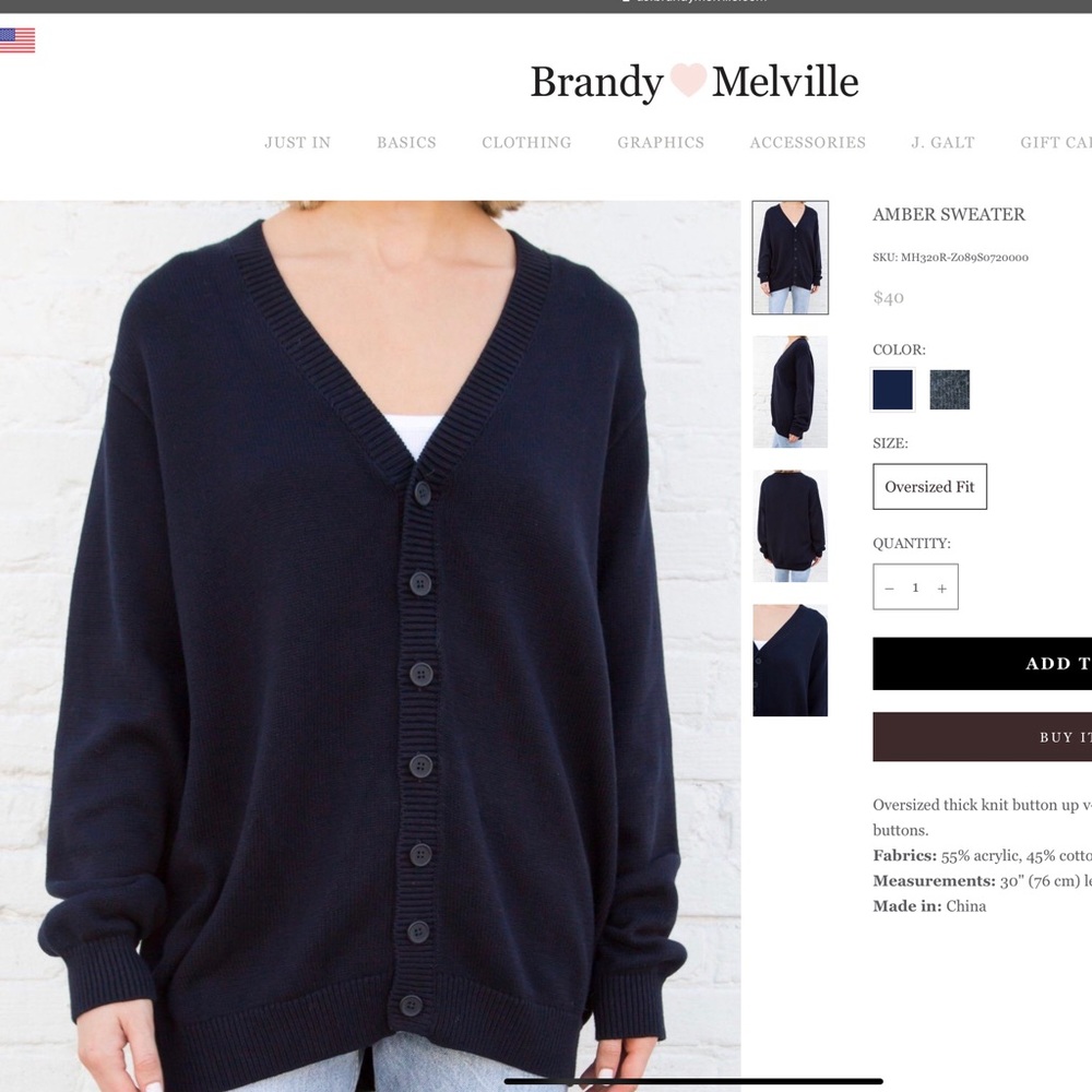 BNWT brandy melville amber sweater